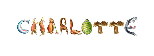 CN-8 Custom Name Animal Alphabet Art