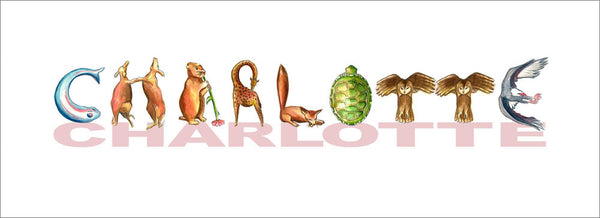 CN-8 Custom Name Animal Alphabet Art