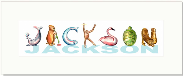 CN-8 Custom Name Animal Alphabet Art