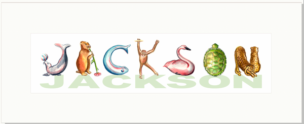 CN-8 Custom Name Animal Alphabet Art