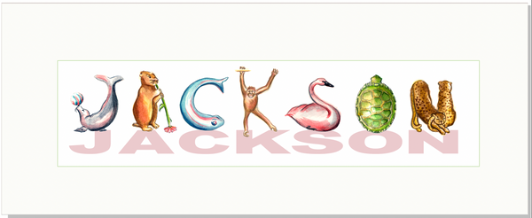 CN-8 Custom Name Animal Alphabet Art