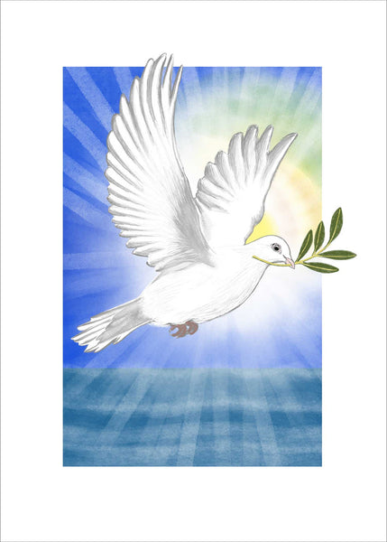 R829 Dove with Olive Branch - Notecards